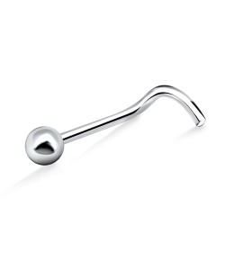 1.8mm Ball Silver Curved Nose Stud NSKB-845